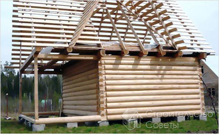 Баня на столбчатом фундаменте