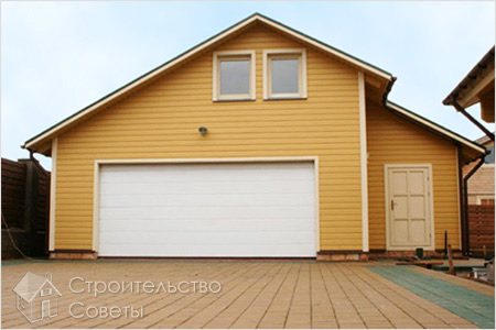 Большой каркасный гараж на два автомобиля