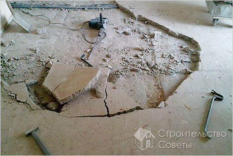 Демонтаж стяжки