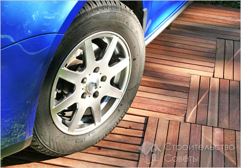 Деревянный настил в гараже