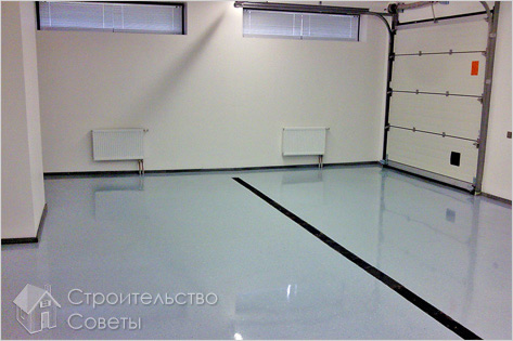 Готовый бетонный пол в гараже