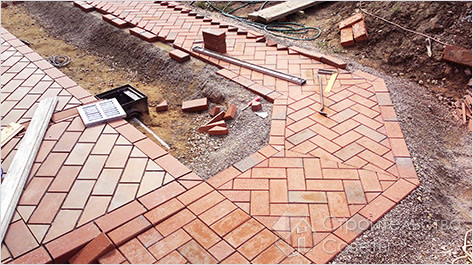 Ход работы по укладке клинкерного кирпича