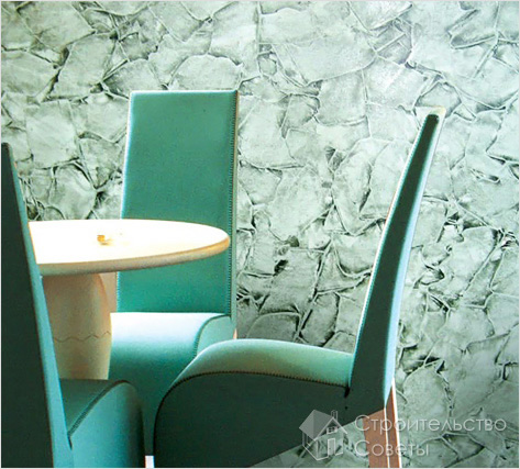 Красивая зеленоватая венецианская штукатурка