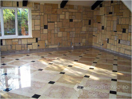 Красивое сочетание мраморной плитки