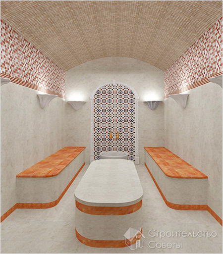 Небольшая светлая турецкая баня