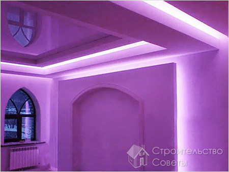 Неоновая подсветка потолка