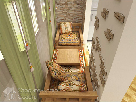 Обустройство интерьера балкона