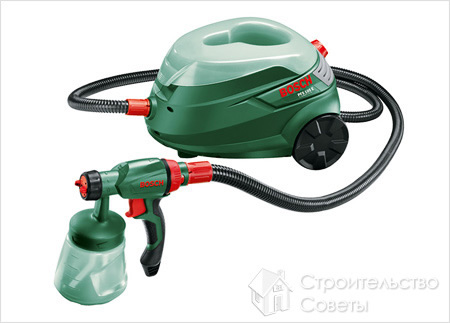 Окраска потолка с помощью пылесоса или краскопульта