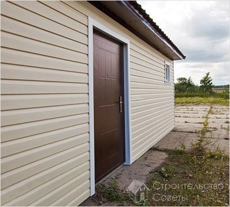 Отделка фасада каркасного гаража