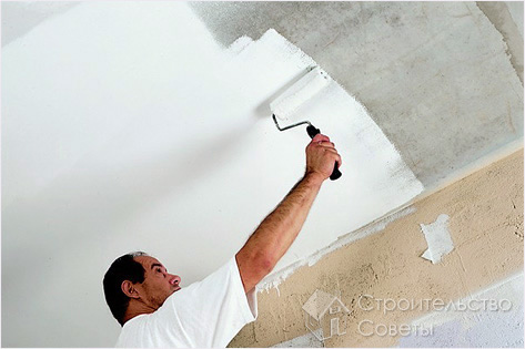 Побелка потолка своими руками