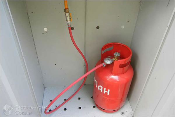 Подключение газового баллона к плите
