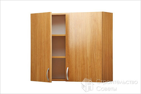 Навесные полки в закрытом исполнении в гараже