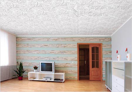 Потолочная плитка из пенополистирола