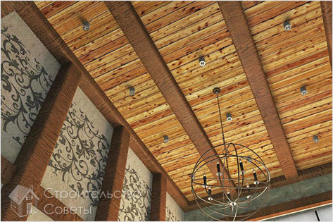 Потолок из бруса