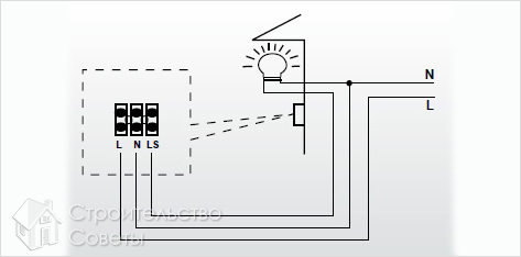 Пример схемы по подключению датчика