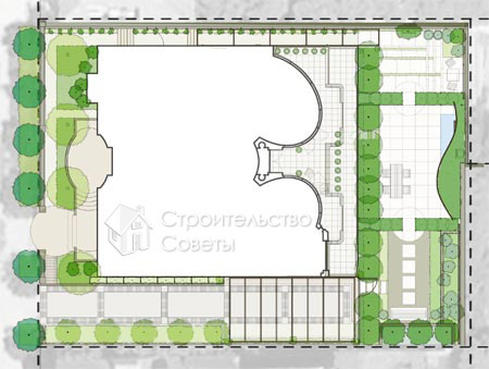 Проект участка с живой изгородью