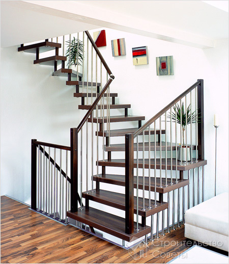 Простая и красивая лестница на больцах
