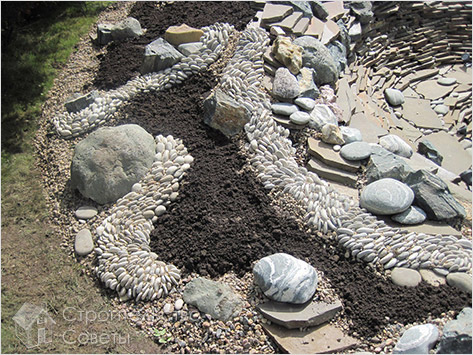 Создание сухого ручья своими руками