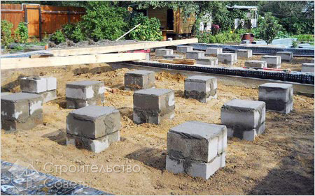 Столбчатый фундамент из блоков
