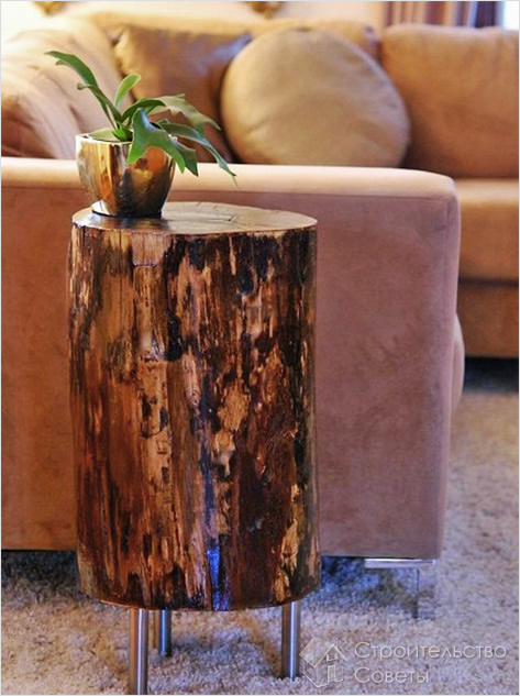 Столик из чурбана