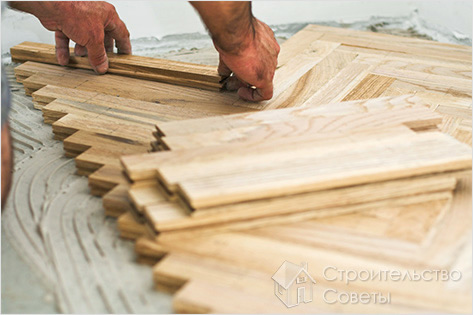 Технология монтажа штучного паркета