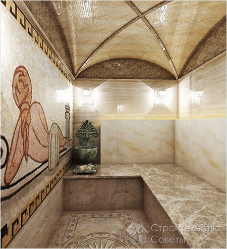 Турецкая баня с отделкой из камня