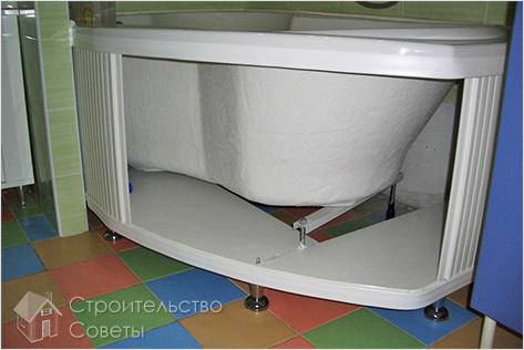 Установка экрана под ванну