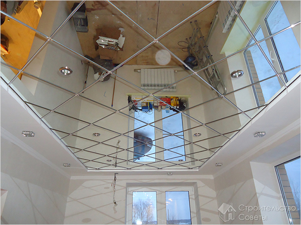 Виды зеркальных потолочных поверхностей