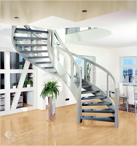 Винтовая лестница на тетивах