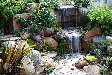 Водопад на даче своими руками