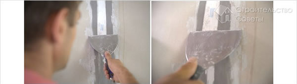 Заполнение швов гипсокартона